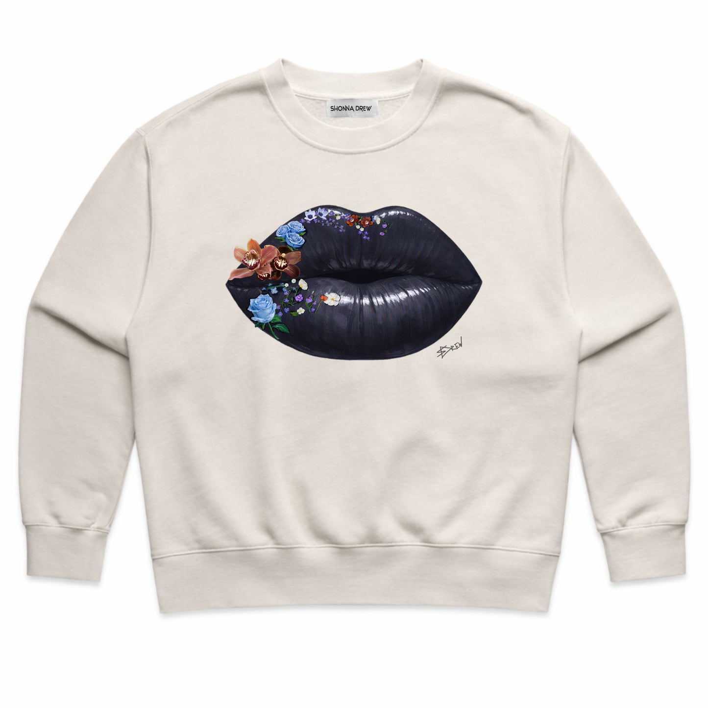 Lola Crewneck Sweatshirt - Noir Lips
