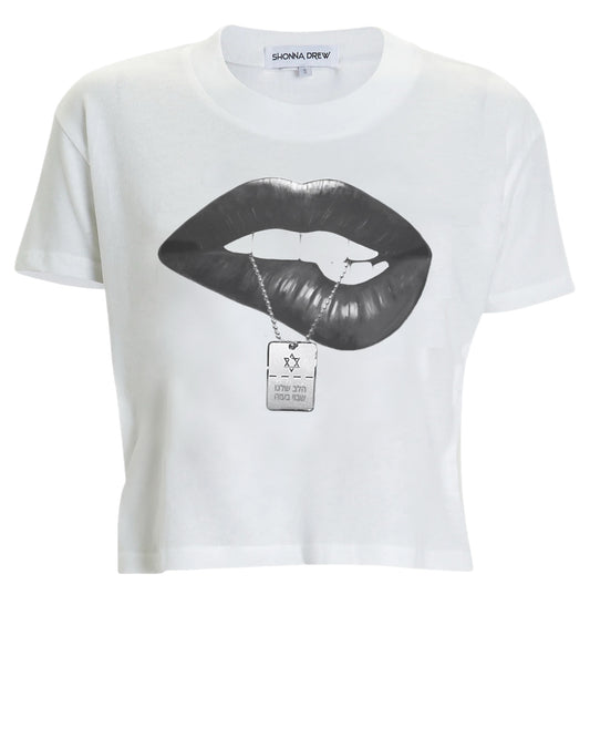 “Bring Them Home” Crop Tee (black lips)